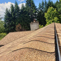 new brown roof shingle detail